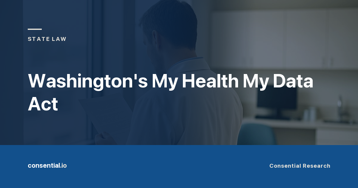 Article title card reading Washington's My Health My Data Act, from Consential Research